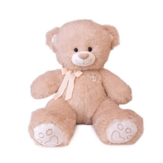 60cm Plush Bear with ribbon - Ecru - 040130