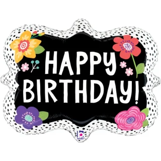 FLOWER DOTS BIRTHDAY 30" GRABO SHAPE C PKT