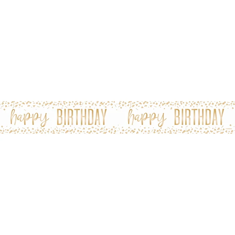 Confetti Gold Birthday Banner 6ft - 86982