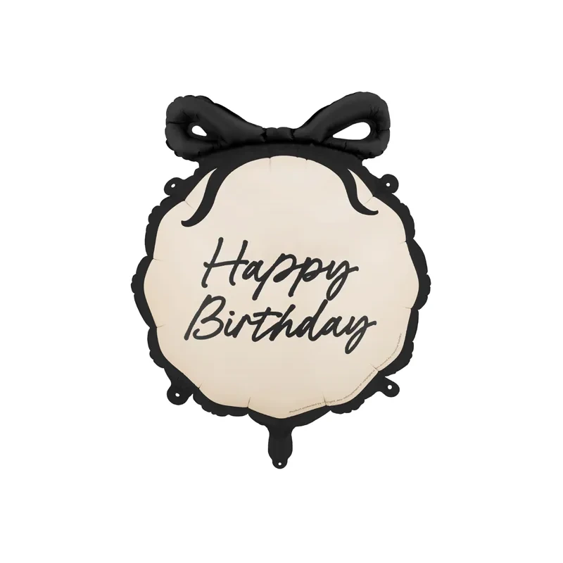 PartyDeco - Foil balloon round Happy Birthday - 47.5x45cm - FB392