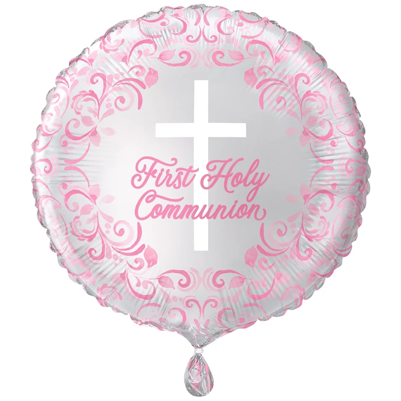 Pink First Holy Communion Foil Balloon - 9" Flat - 9582171