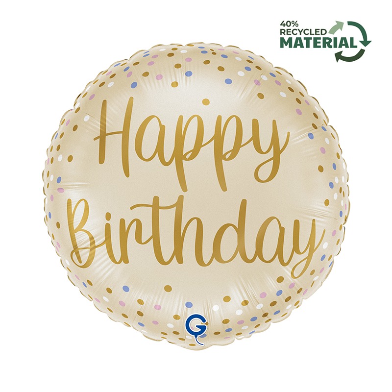 18" Cream Happy Birthday - Single Pack - G78240-P