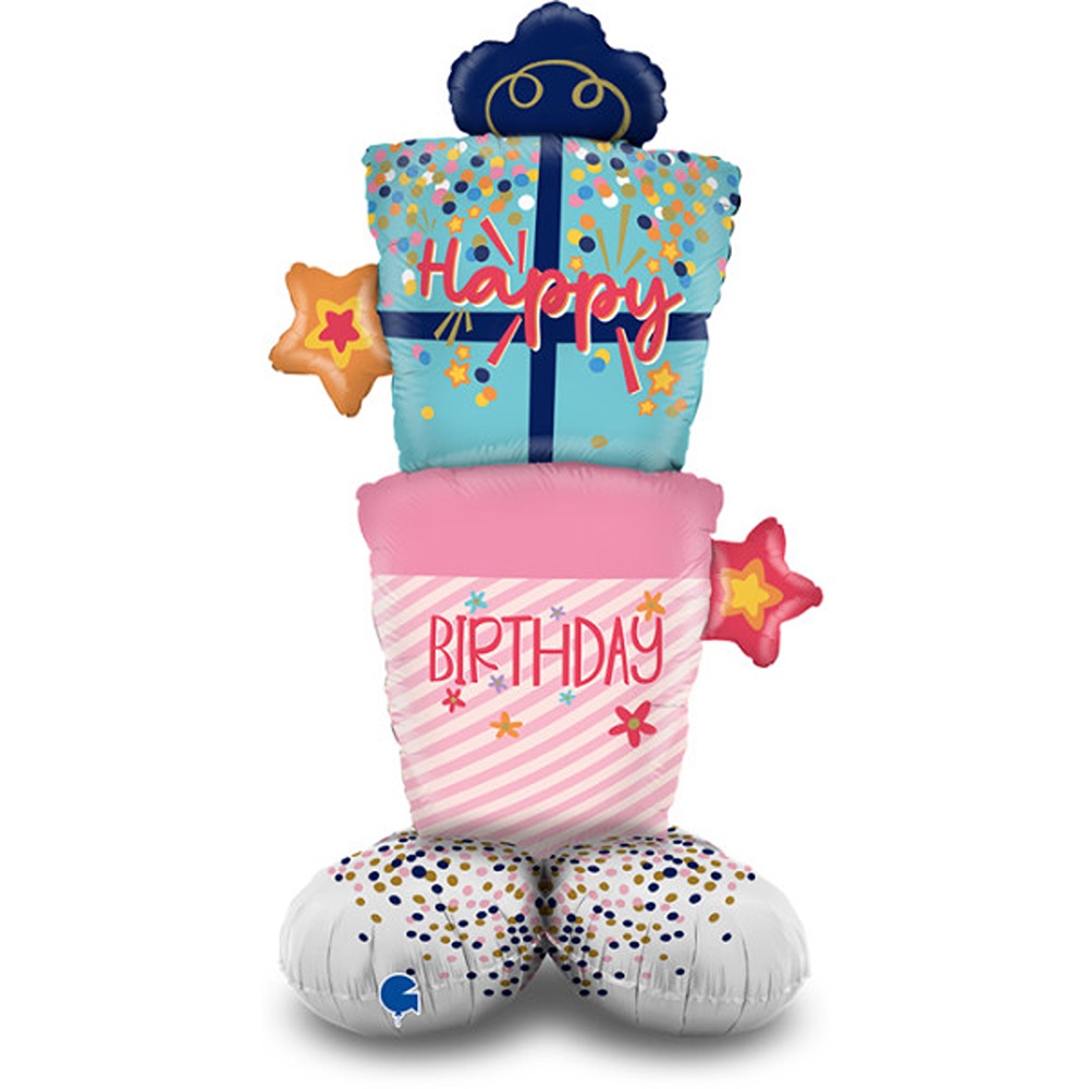 GIFT BOXES HAPPY BIRTHDAY GRABO STANDUP SHAPE MX5 47" PKT -GK70016-P