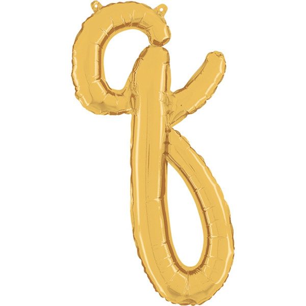 Grabo - Gold Script Letter Q Shape - 24" - 34717G
