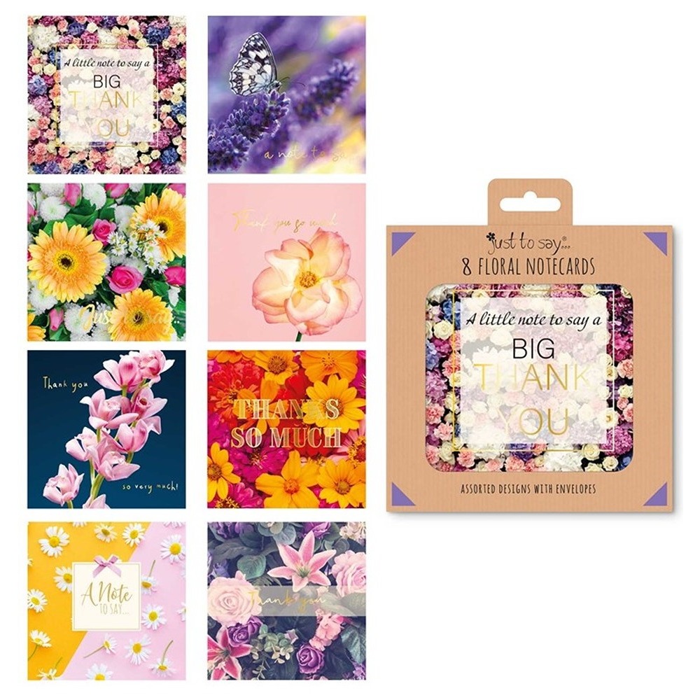 Clearance - 8 Floral Note Cards - Code 50 – 6pk – 4498– Tallon