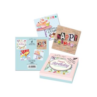Clearance - 4 Hand Made Birthday Cards – Code 50 – 6pk – 4941– Tallon