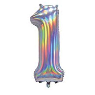 Iridescent Silver Number 1 - BLRF-NBSI30/1