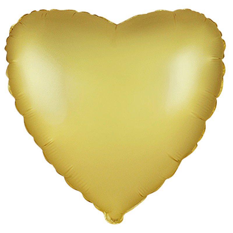 FlexMetal - Gold Satin Matte Heart - 18" - 201500SPG