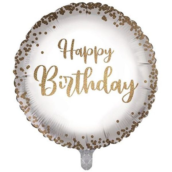 Gold Confetti Happy Birthday Round Foil - 18" - BL-GBRD18/114