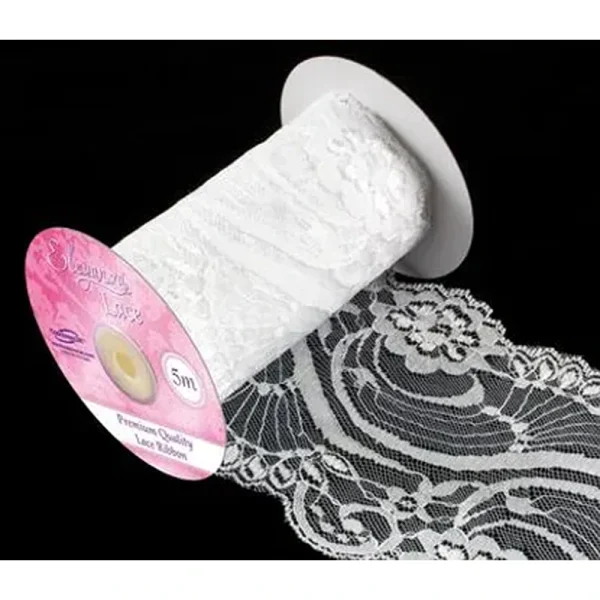 Eleganza Wide Lace Pattern No.359 95mm x 5m White - 026473