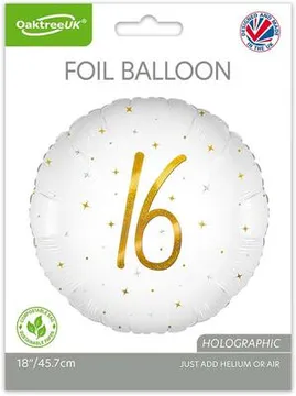 Oaktree 18" Elegant Sparkle White 16 Holographic - 226072