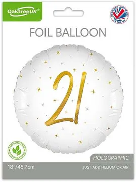 Oaktree 18" Elegant Sparkle White 21 Holographic - 226096