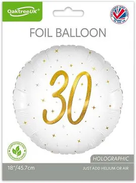 Oaktree 18" Elegant Sparkle White 30 Holographic - 226102