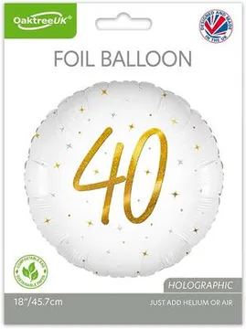 Oaktree 18" Elegant Sparkle White 40 Holographic - 226119