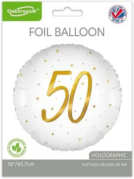 Oaktree 18" Elegant Sparkle White 50 Holographic - 226126