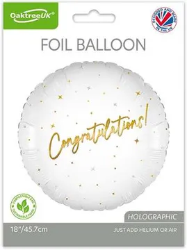 Oaktree 18" Elegant Sparkle White Congratulations Holographic -  226195