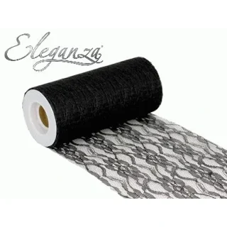 Eleganza Lace Netting 6” x 10m No.20 Black - 459326
