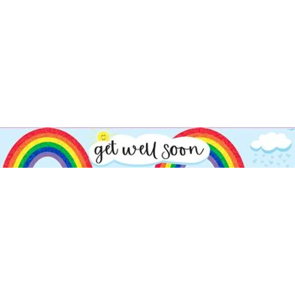 9ft Banner Get Well Soon Rainbow Holographic
