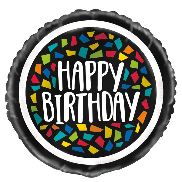 Unique - Colorful Mosaic Birthday Round Foil Balloon 18", Packaged - 73177