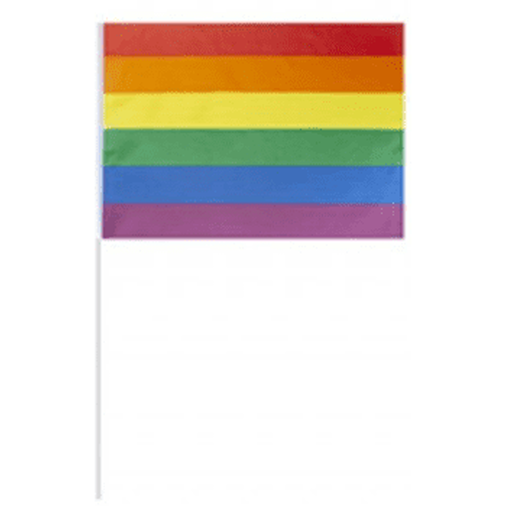 PMS - RAINBOW PRIDE FLAG WITH STICK PACK OF 5 FLAGS - 327008*