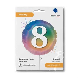 Grabo 18" Holographic Colourful Rainbow Age 8 Pkt - G78048RH-P - Image 2