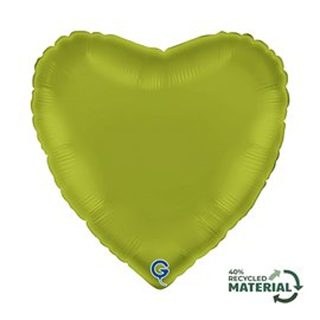 Satin Matcha Latte Heart  Unpackaged - 18" - 180000SMTL