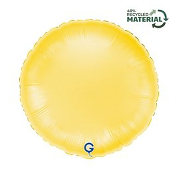Round Foil Satin Banana Yellow Unpackaged - 18" - 181000SBNY