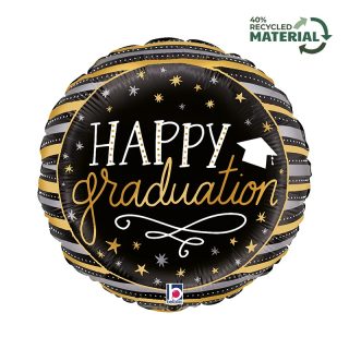 Graduation Satin Metallic Stripes - 18" - 26350P