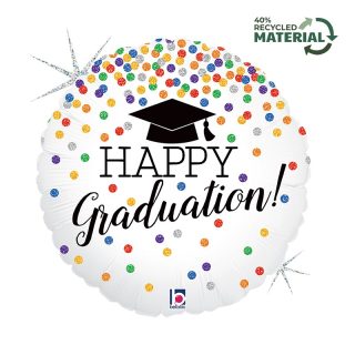 Happy Graduation Confetti Foil Baloon - 18" - 36551GH-P