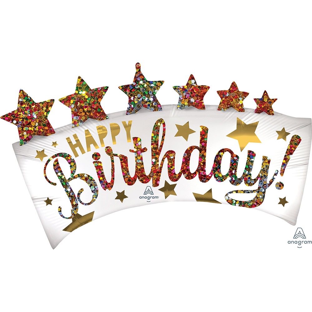 Anagram 14" Satin Glitter Birthday Banner - 41811*
