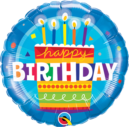 Qualatex 9" Birthday Cake Blue - 58399*
