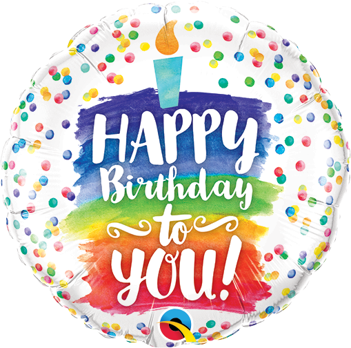 Qualatex 9" Happy Birthday To You Rainbow Cake - 58429*
