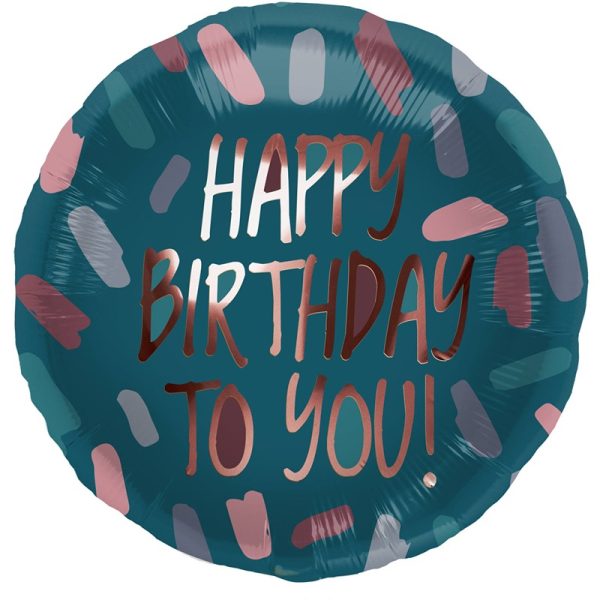 Birthday Chique Petrol/Rose Gold Foil Balloon - 18" - 67915