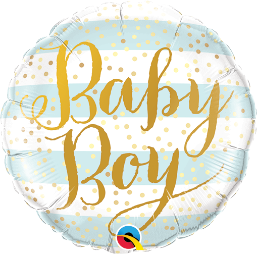 Qualatex 9" Baby Boy Blue Stripes - 88489*