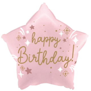 Balloonium - Pink Gold Star Happy Birthday - B10317