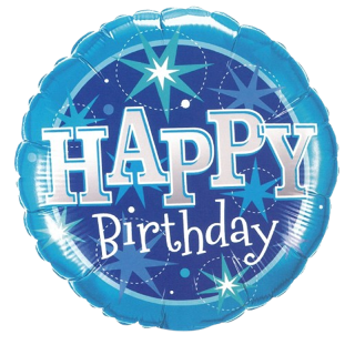 Balloonium - Blue Sparkle Happy Birthday - B10313