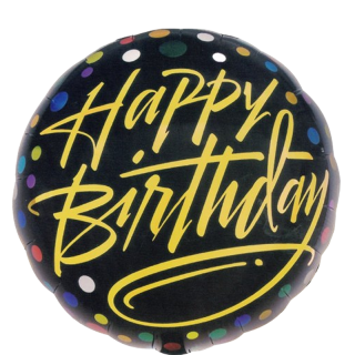 Balloonium - Black Confetti Happy Birthday - B10322