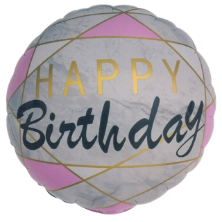 Balloonium - Pink Marble Happy Birthday - B10304