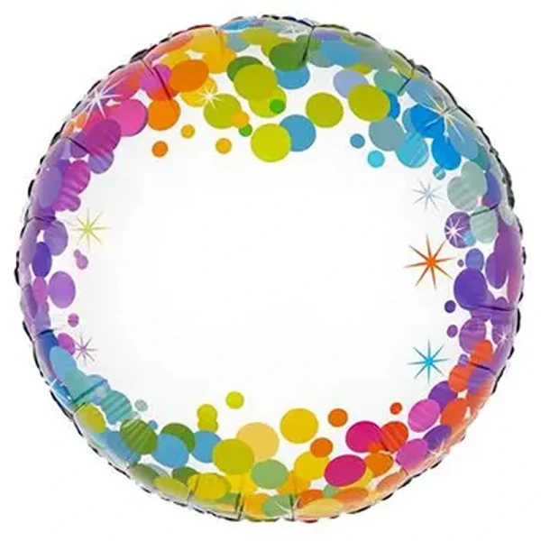 Colourful Confetti No Message Metallic Foil - 18" - 601901