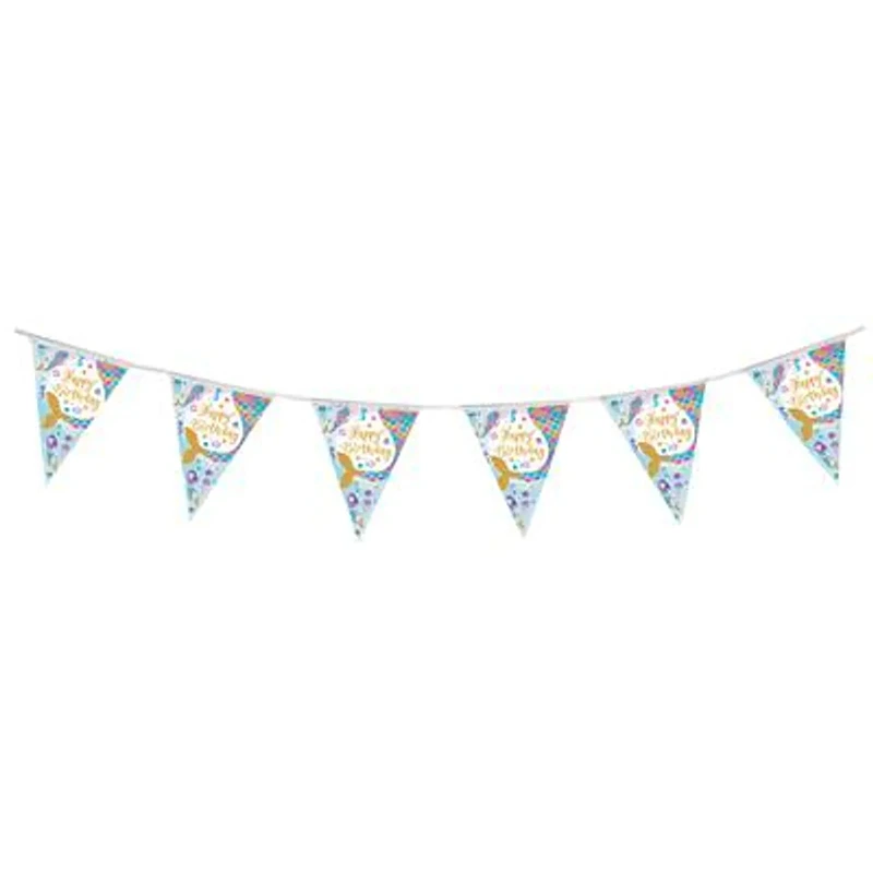 Party Bunting Shimmering Mermaid Birthday Iridecent 11 flags 3.9m