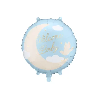 Foil Balloon Round - Wecome Baby Blue - 14" - FB350-001J