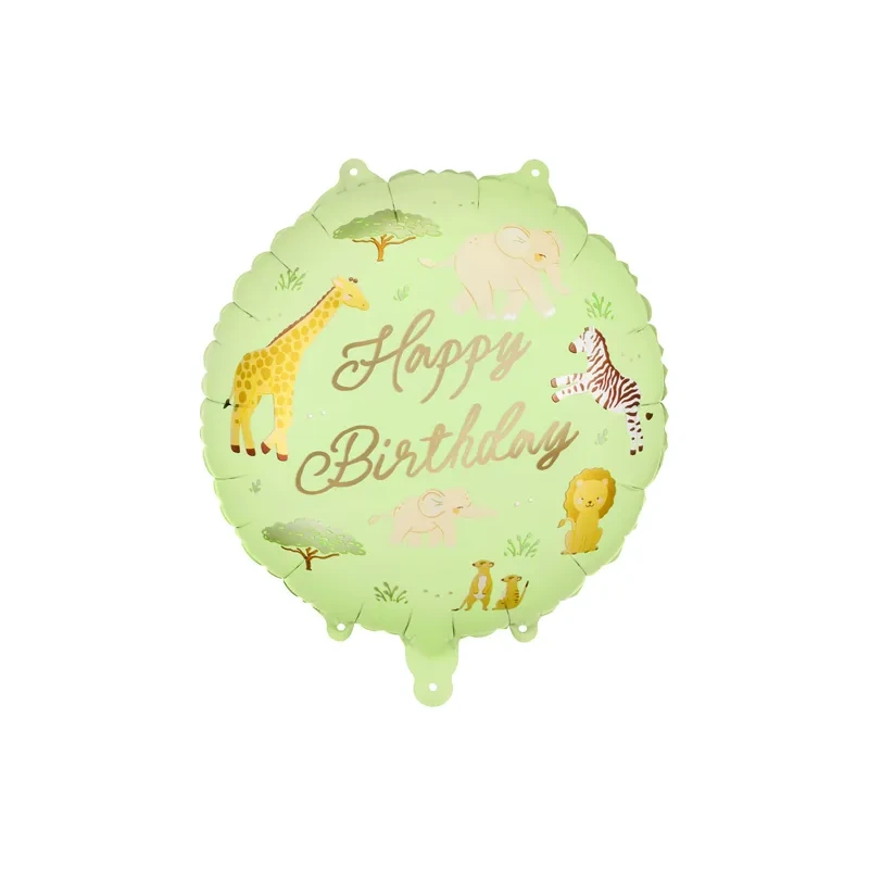 PartyDeco - Foil balloon tablet ''Happy Birthday'' Safari, 35x35 cm, mix - FB388