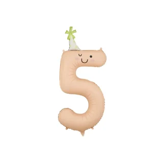PartDeco - Foil balloon Number ''5'', 86cm, peach - FB411T-5