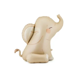 PartyDeco - Foil balloon Elephant, 84x90 cm, beige - FB422