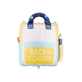 PartyDeco - Foil balloon School backpack, 68x82 cm, cream-yellow - FB437