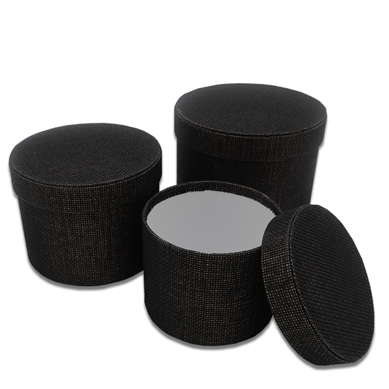 Black Textured Symphony Hat Box - 41-06787