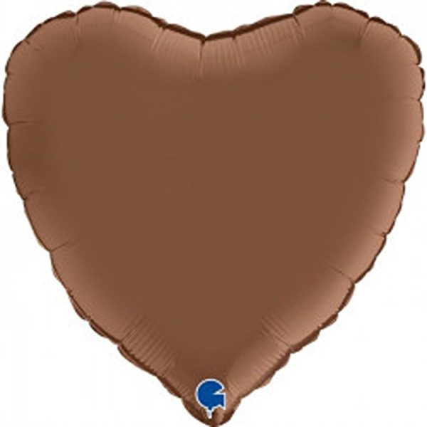 Grabo 18" Satin Chocolate Heart Pkt - 180000SCT-P