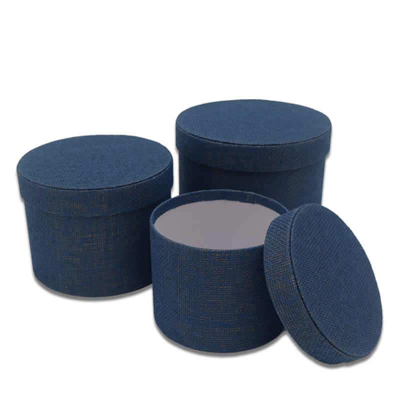 Dark Blue Textured Symphony Hat Box - 41-06788