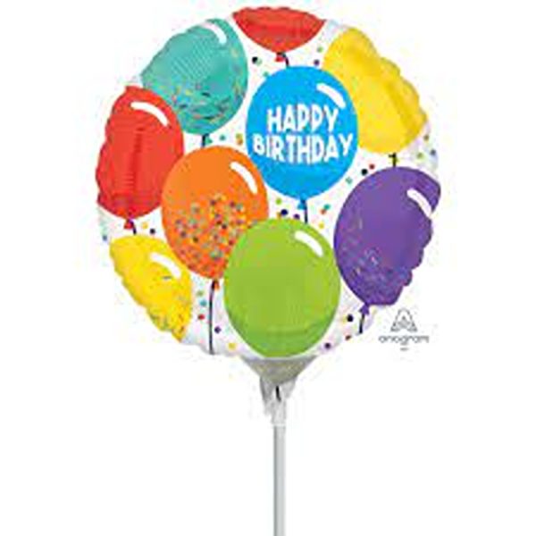 Anagram 9" Happy Birthday Balloons Mini - 40674*