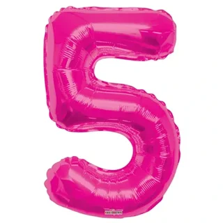 North Star - 14" Number Balloon 5 Hot Pink